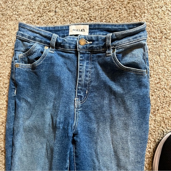 Rollas West Coast Super Skinny High Rise Jeans Stretch Blue Denim Medium Wash 28 - Picture 5 of 10